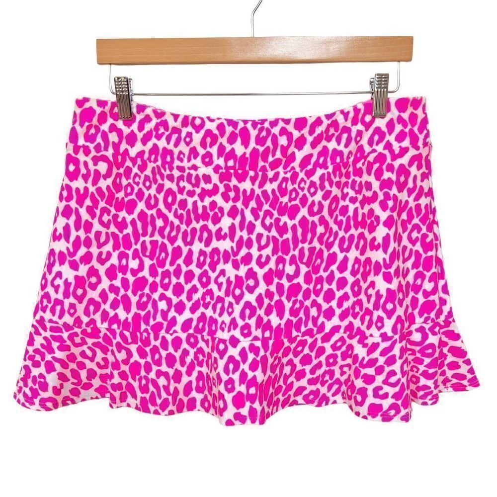 NWT Jude Connally Athletic Skort Hot Pink Cheetah White Barbiecore Skirt size XL